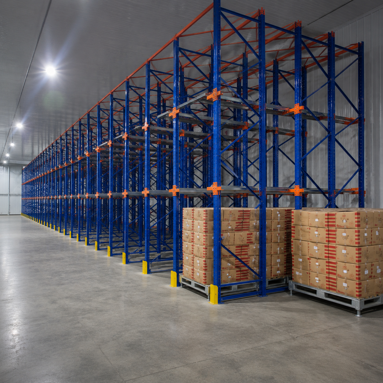 Rust Proof Coating Q235B Steel Drive in Racking System Modular Assembly Logistics Distribution Center Storage Rack
