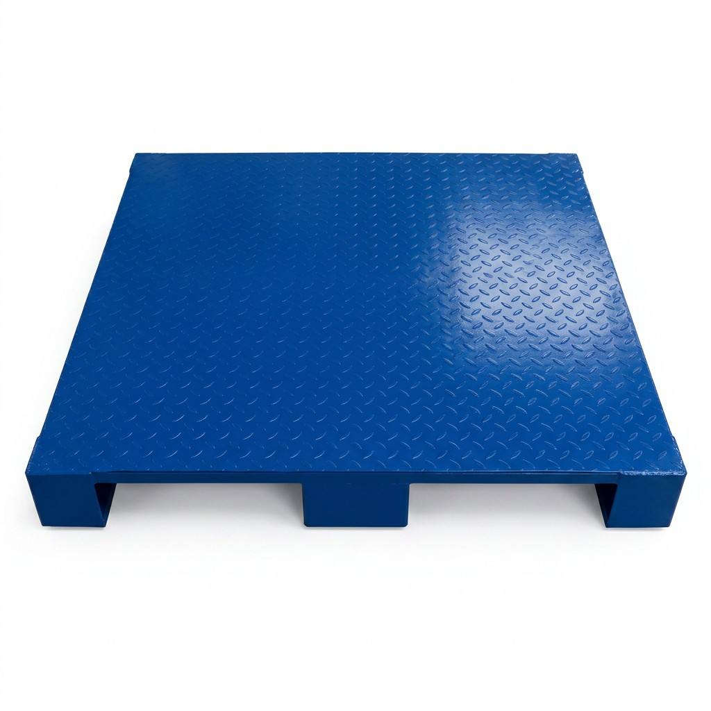 Industrial Stackable Steel Pallet Storage Professional Heavy Duty Metal Pallets Four Forklift Entrance Half Paving Face