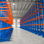 Heavy Duty Cantilever Racking System Single-Sided H-Beam Base for Industrial Timber and Pipe Storage Hub
