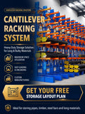 Robust Cantilever Racking System Rigid Frame for Industrial Timber and Pipe Distribution Warehouse Center