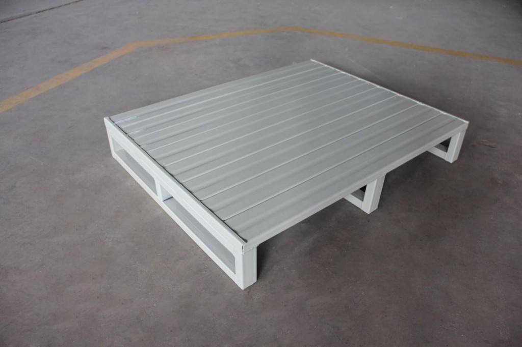 Warehouse Steel Pallet Storage for Industrial Storage Heavy Duty Metal Pallets Four Forklift Entrance Half Paving Face