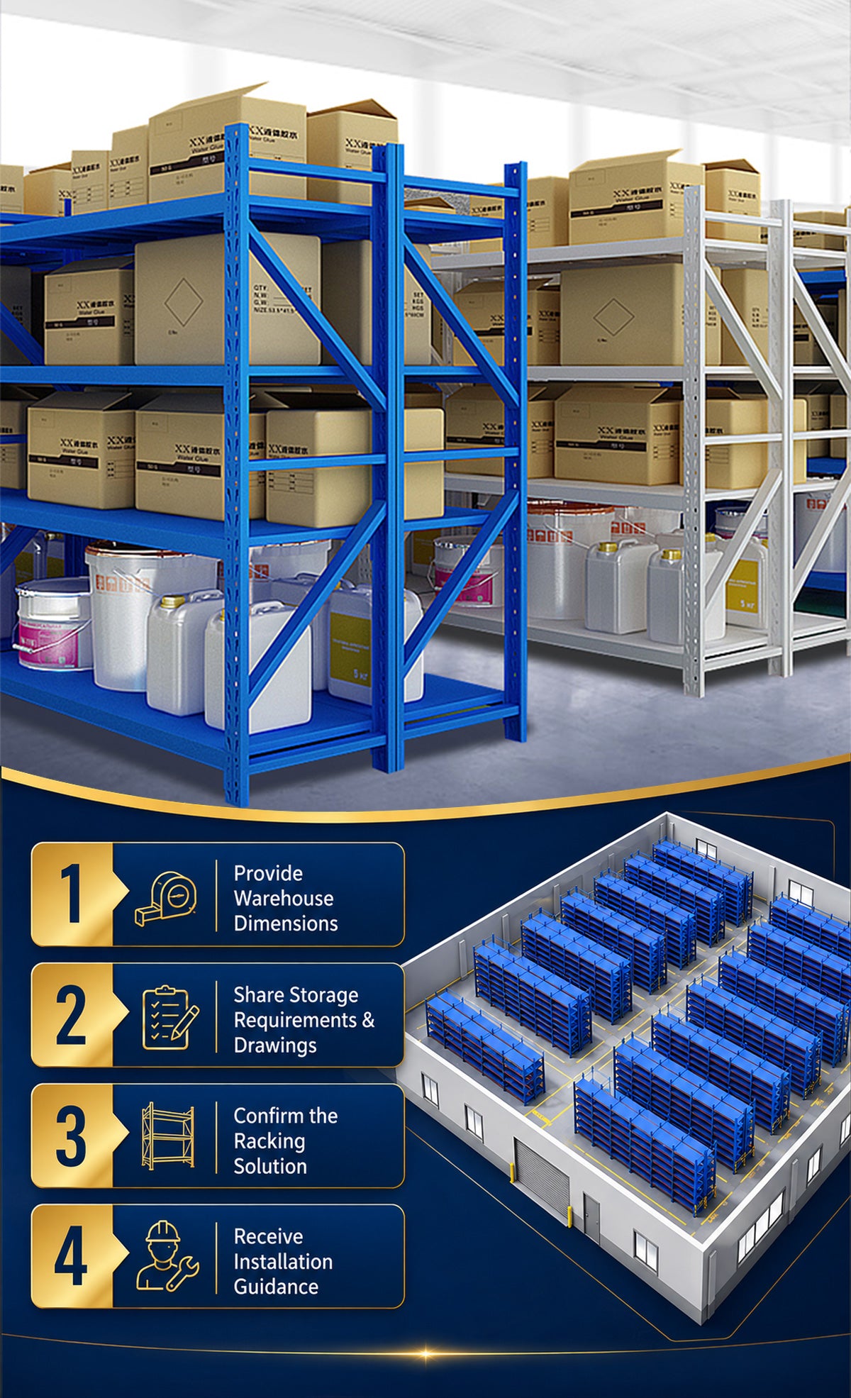 Custom Heavy Duty Steel Storage Rack 500kg Powder Coated Shelves for Automotive Logistics Shelving System