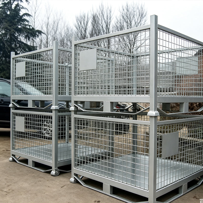 Rugged 1000kg Cage Storage Collapsible Static Coating for Technical Logistics Hub Warehouse Management