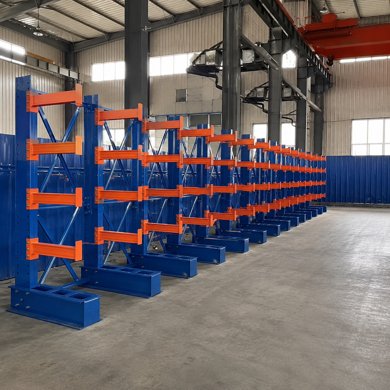 Adjustable Cantilever Racking System Modular Design for Warehouse Steel and Aluminum Profile Trade Center
