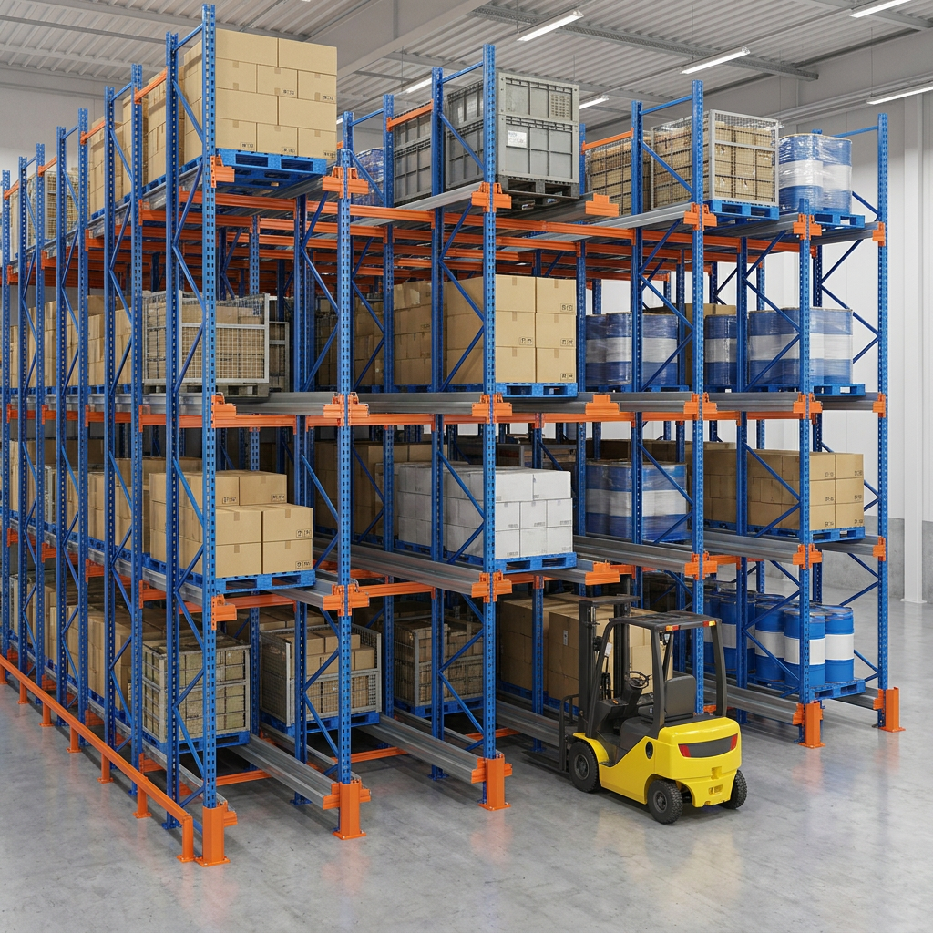 Heavy Duty Vertical Storage System with Shuttle Rack Q235B Steel for Industrial Logistics Distribution