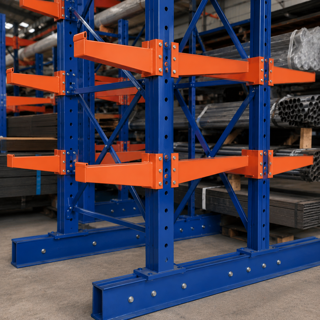 Versatile Cantilever Racking System Single-Sided Q235B Steel for Steel Profile and Aluminum Trade Hub