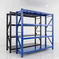 Easy to Install 4-Tier Warehouse Storage Rack Shelves Powder Coated for Retail Supermarket Stockroom