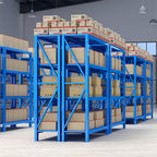 Easy to Install 4-Tier Warehouse Storage Rack Shelves Powder Coated for Retail Supermarket Stockroom