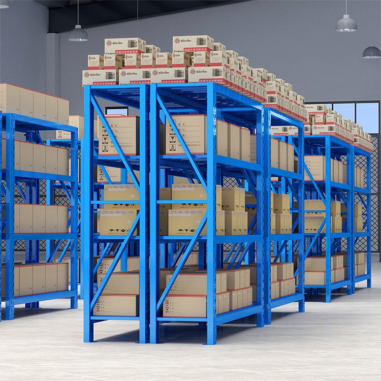 Easy to Install 4-Tier Warehouse Storage Rack Shelves Powder Coated for Retail Supermarket Stockroom