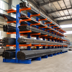 Custom Cantilever Racking System Single-Sided Heavy Duty for Long Pipe Storage and Timber Distribution