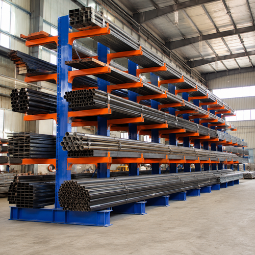 Custom Cantilever Racking System Single-Sided Heavy Duty for Long Pipe Storage and Timber Distribution
