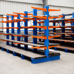 Heavy Duty Cantilever Racking System Single-Sided H-Beam Base for Industrial Timber and Pipe Storage Hub