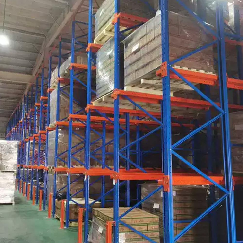 Reinforced Support Q235B Steel Drive in Racking System Wear Resistant Auto Parts Workshop Cargo Storage Rack