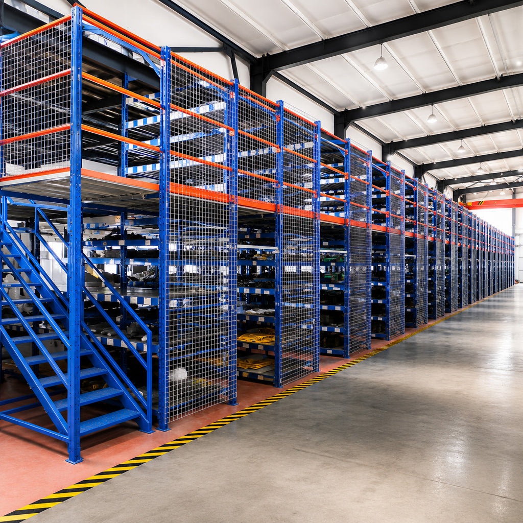 Industrial Multi-level Mezzanine Rack Warehouse Storage Platform System Q235B Steel Boltless Assembly Solution