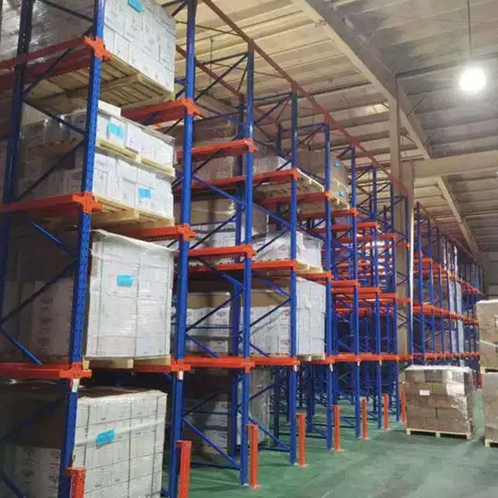 Impact Resistant Q235B Steel Drive in Racking System Adjustable Height Grain Warehouse Bulk Box Goods Storage Rack