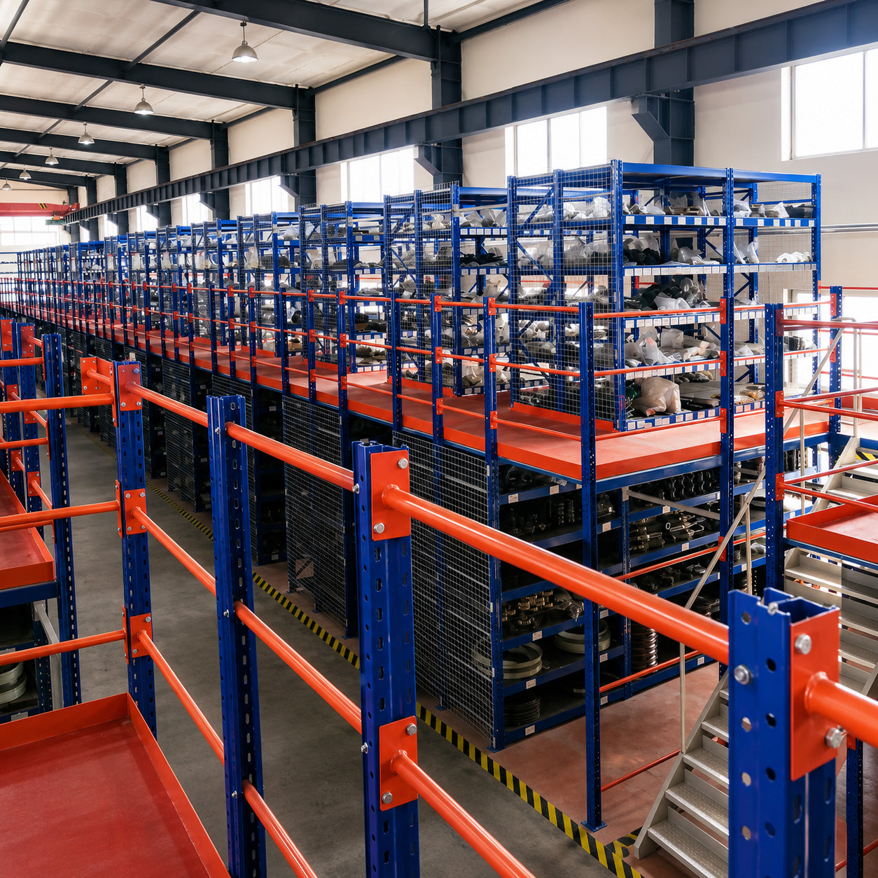 Industrial Mezzanine Rack Heavy Duty Multi-level Warehouse Storage Platform System Q235B Steel Boltless Assembly