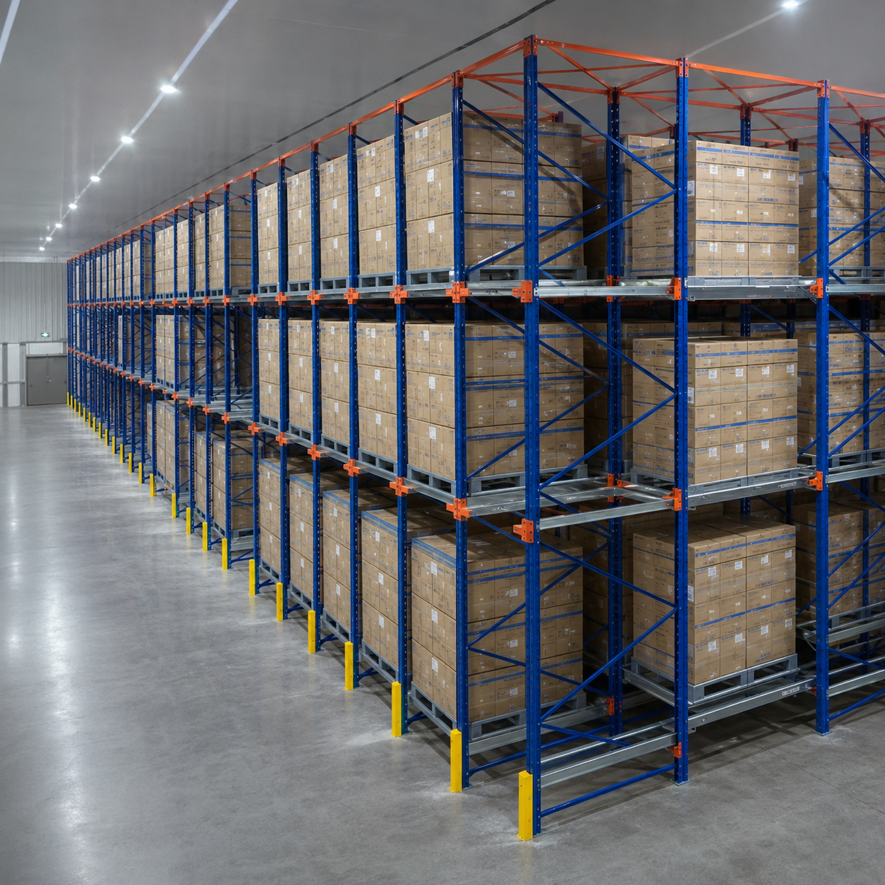 Seismic Stable Q235B Steel Drive in Racking System Adjustable Layers Furniture Warehouse Mass Pallet Storage Rack