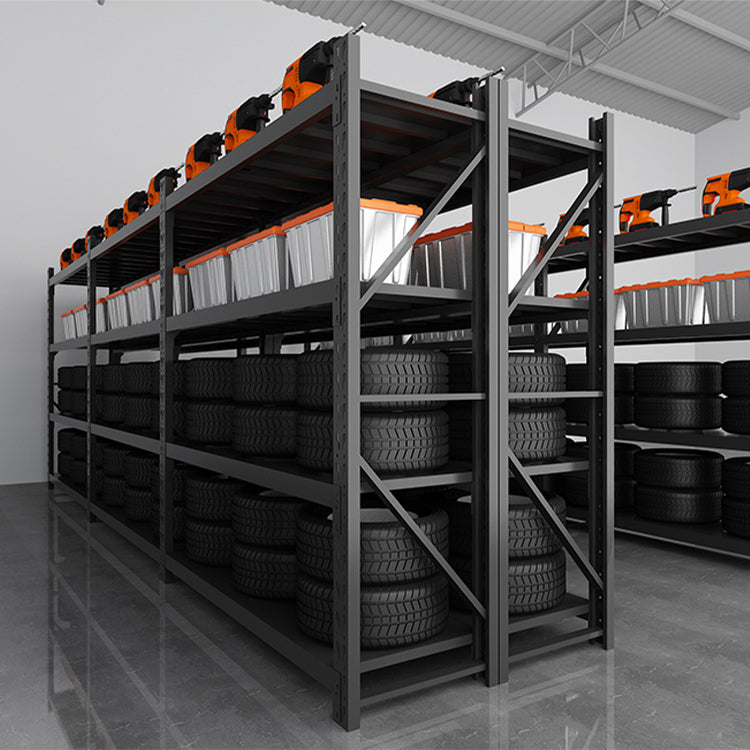 Easy to Install 4-Tier Warehouse Storage Rack Shelves Powder Coated for Retail Supermarket Stockroom