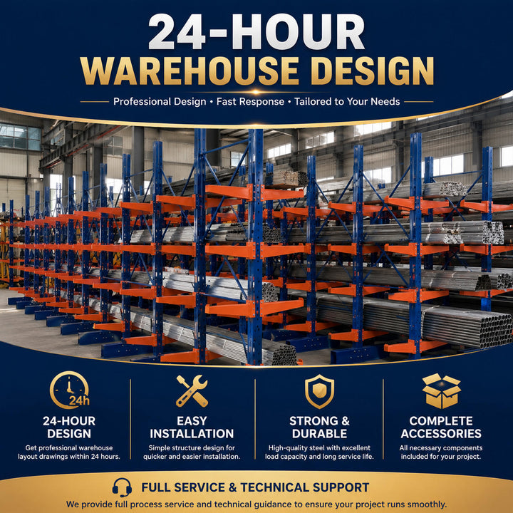 Custom Cantilever Racking System High Capacity for Industrial Timber and Steel Profile Storage Hub Spec