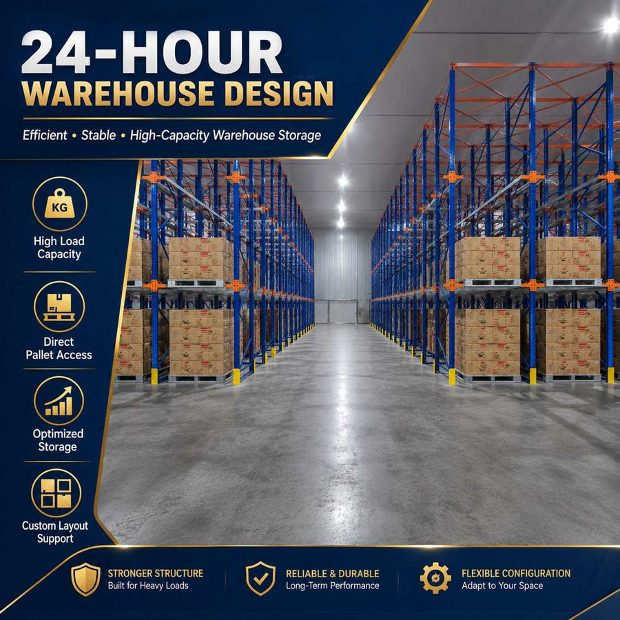 Langlebiges Einfahrregal, industrielles Hochdichte-Lagerregalsystem, Palettenregal Q235B Stahl