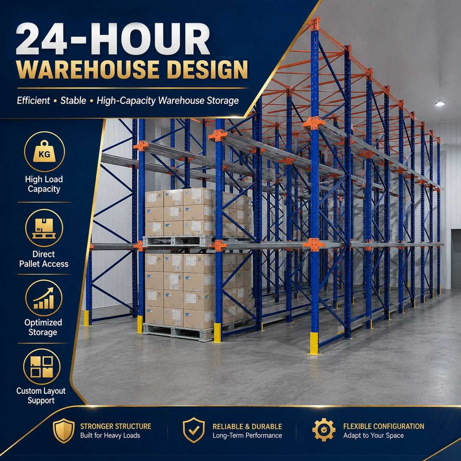 Effizientes Einfahrregal Lager Palettenregal Stahl Metallregal Industrielle Lagerlösung Q235B
