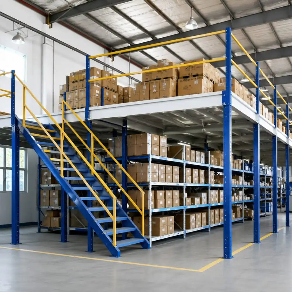 Scalable Warehouse Mezzanine Floor Independent Large Span for E-commerce Fulfillment and Distribution Center