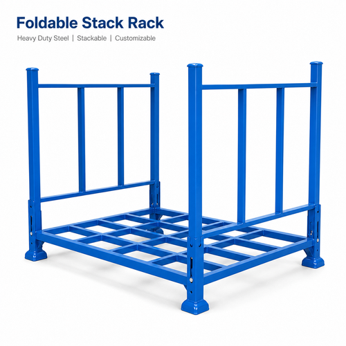 Compact Tire Storage Stackable Rack Foldable for Industrial Automotive Parts Warehouse Logistics Plan