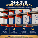 Industrial Cantilever Racking System H-Beam Base for Long Pipe and Aluminum Warehouse Storage Spec Plan