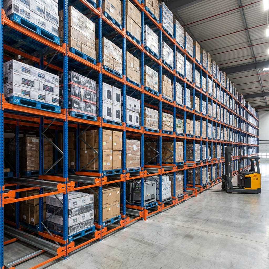 Industrial Vertical Storage System with Shuttle Rack Q235B Steel for Logistics Distribution Plan