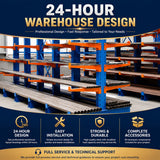 Prefabricated Cantilever Racking System Large Load for Industrial Pipe and Steel Trade Distribution Center