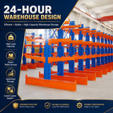 Professional Cantilever Racking System Adjustable Tier for Warehouse Wood and Pipe Logistics Center Plan