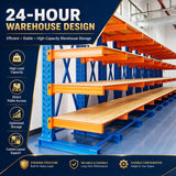 Q235B Steel Cantilever Racking System H-Beam Base for Industrial Steel and Pipe Logistics Distribution Hub